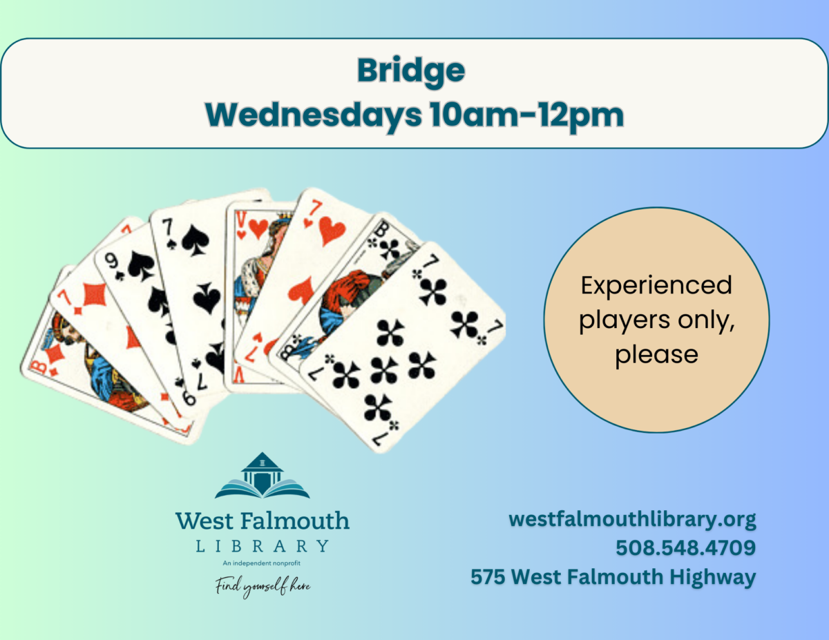 Flyer for Bridge Group at West Falmouth Library