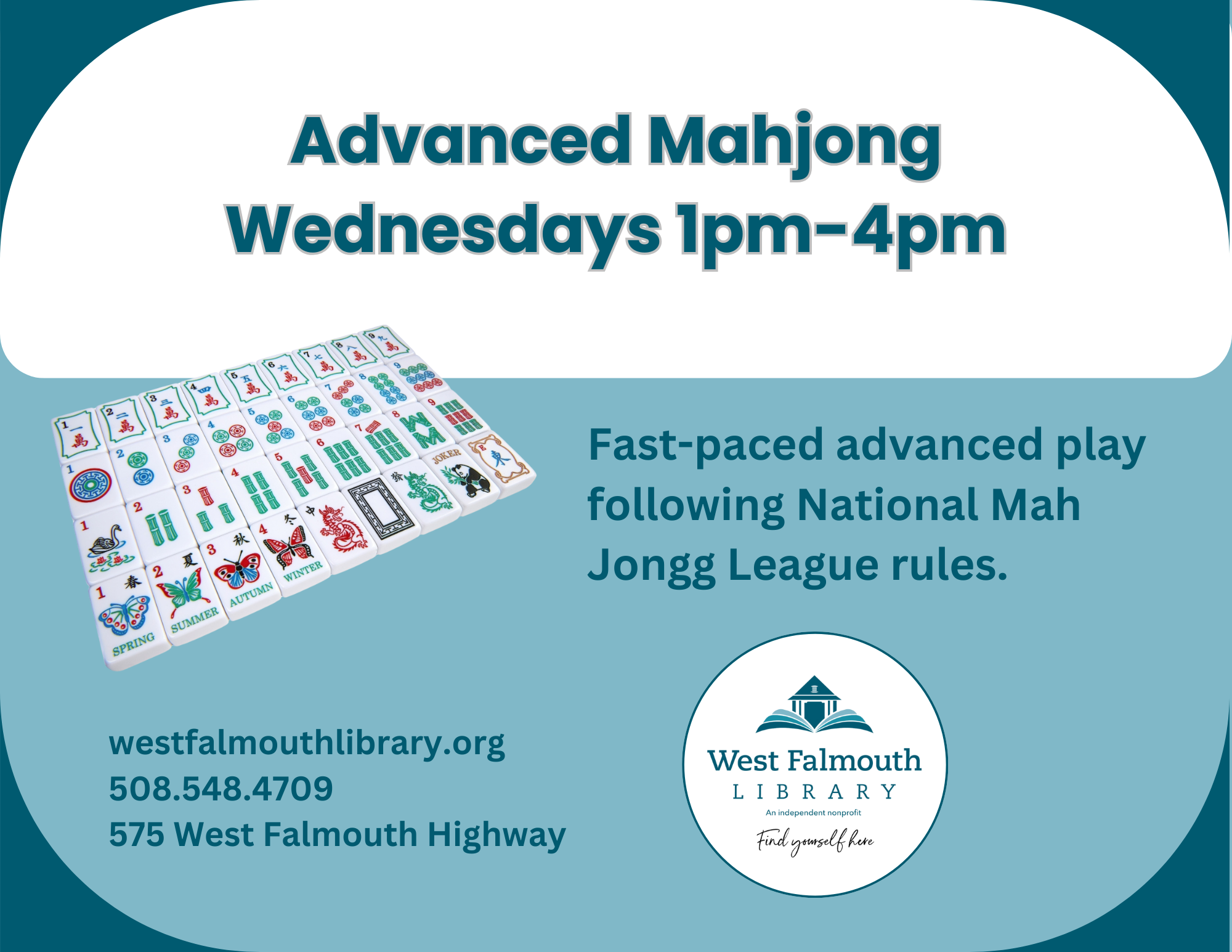 February 2025 Wednesday Mahjong Flyer