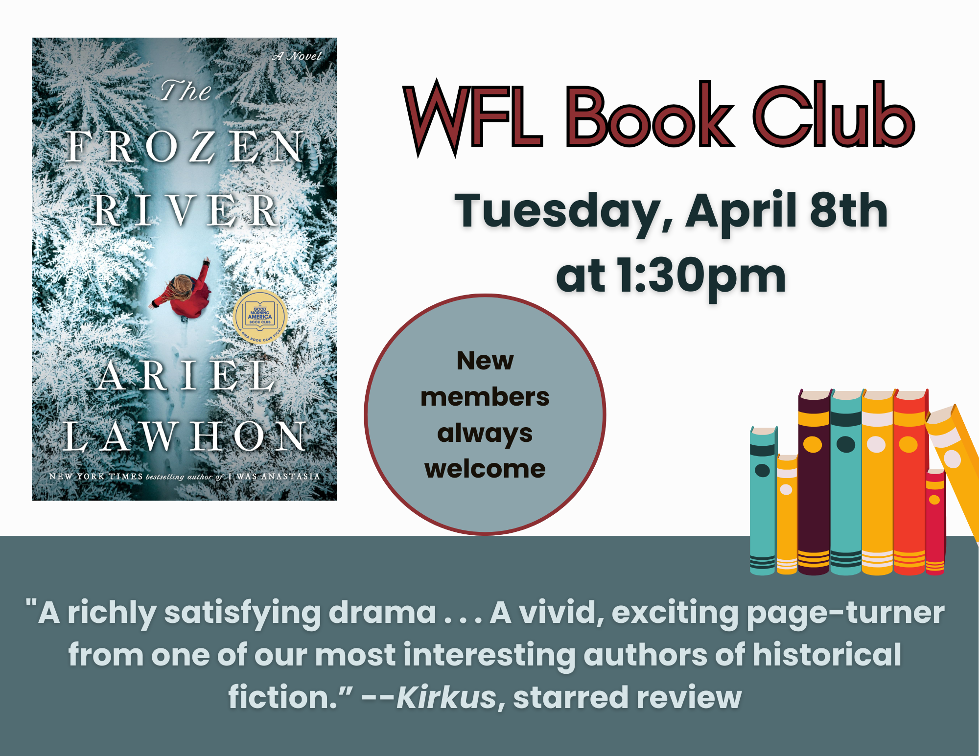 WFL Book Club April 2025 Flyer