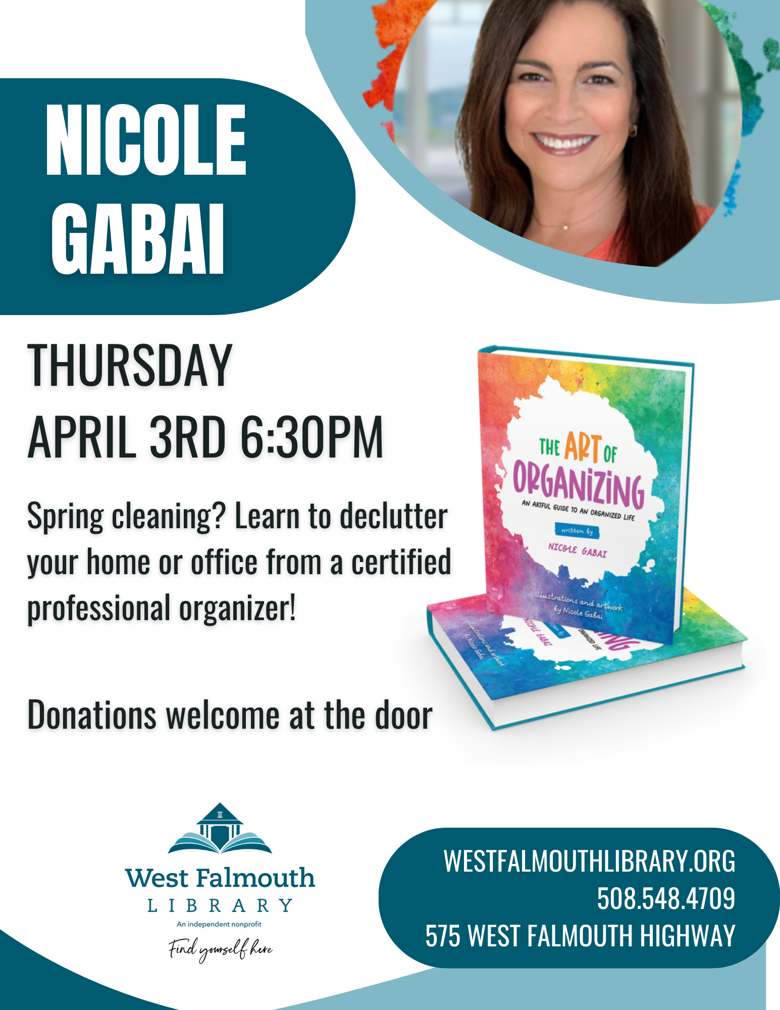 april 3 2025 Nicole Gabai Author Talk flyer